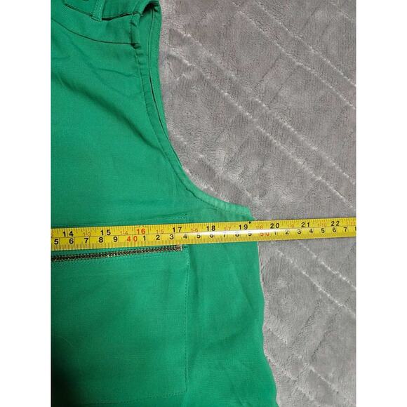 Calvin Klein Women’s Sleeveless Zip Pocket Blouse Top Green Size Small - Picture 6 of 6